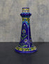 Jaipur Blue Pottery Handmade Lamp 12 Without Shade in Blue Base With Multi Colour Florals (Without Lampshade)